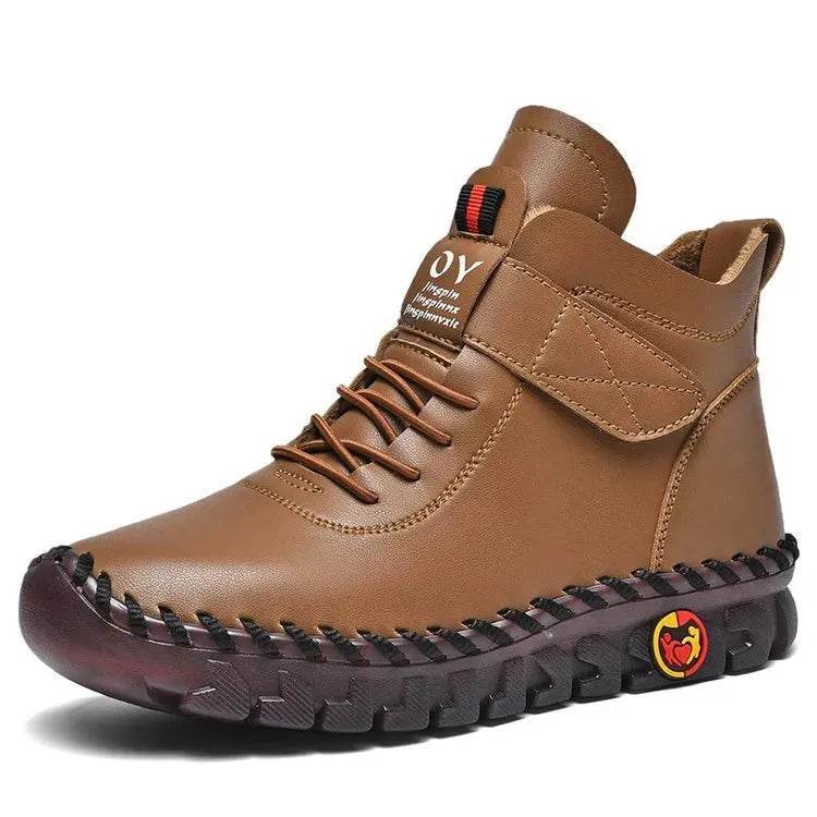 Women Snow Boots Winter Warm Lace Up Plush Ankle Boots With Sewing Thread Design New Waterproof Non-slip Platform Cozy Shoes - Velora