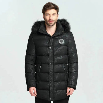 Men's Faux Fur collar Cotton padded Thick Long Puffer Winter Jacket