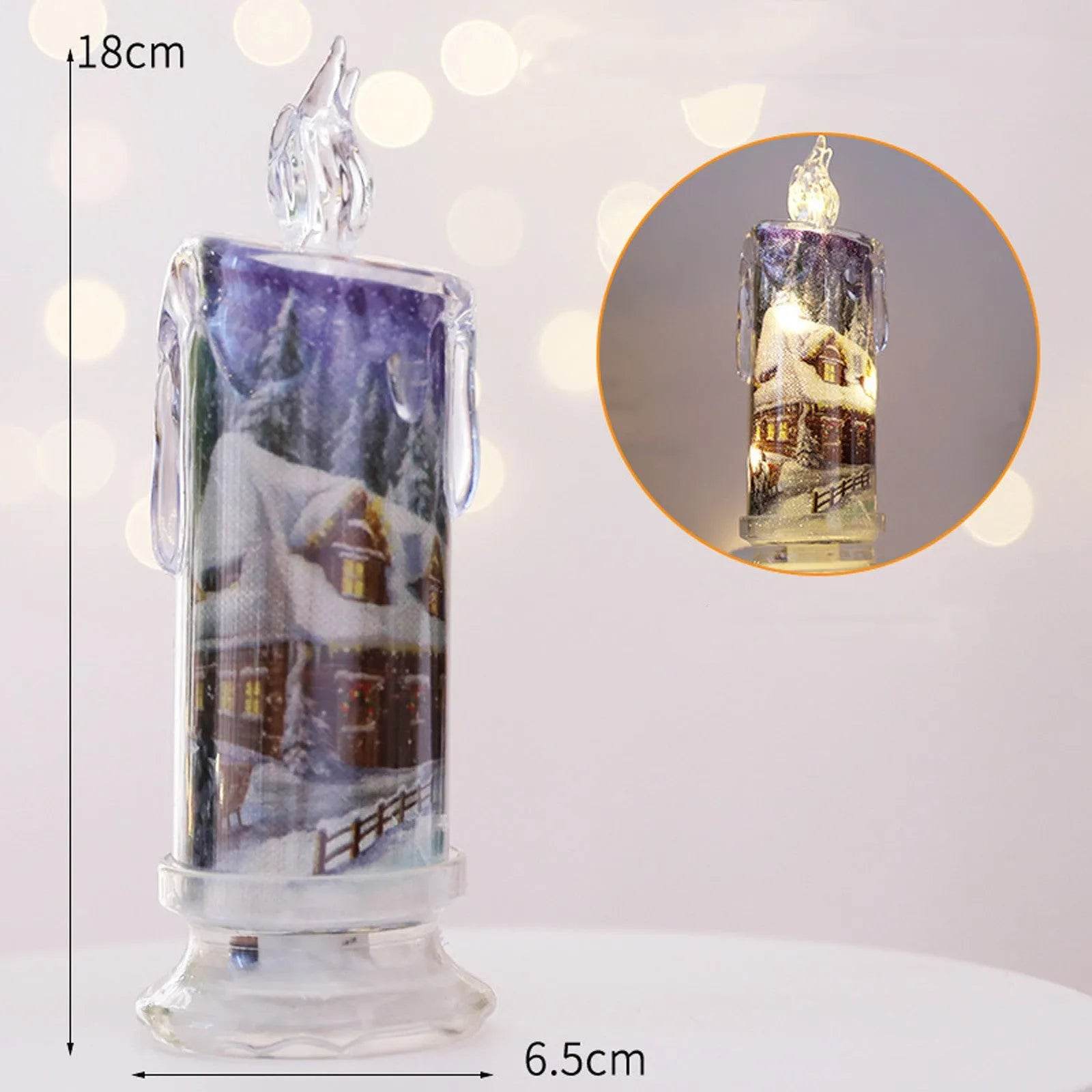 Christmas Transparent Electronic Flameless Candles Decorative Gifts - Velora