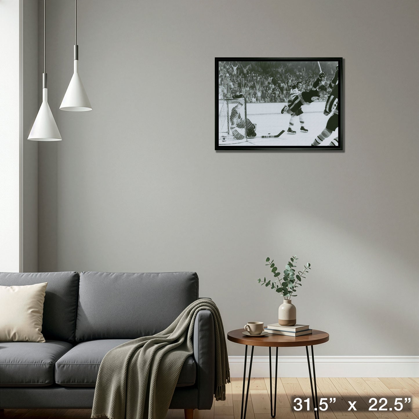 Bobby Orr 20x29 Framed Canvas Bruins The Goal-H