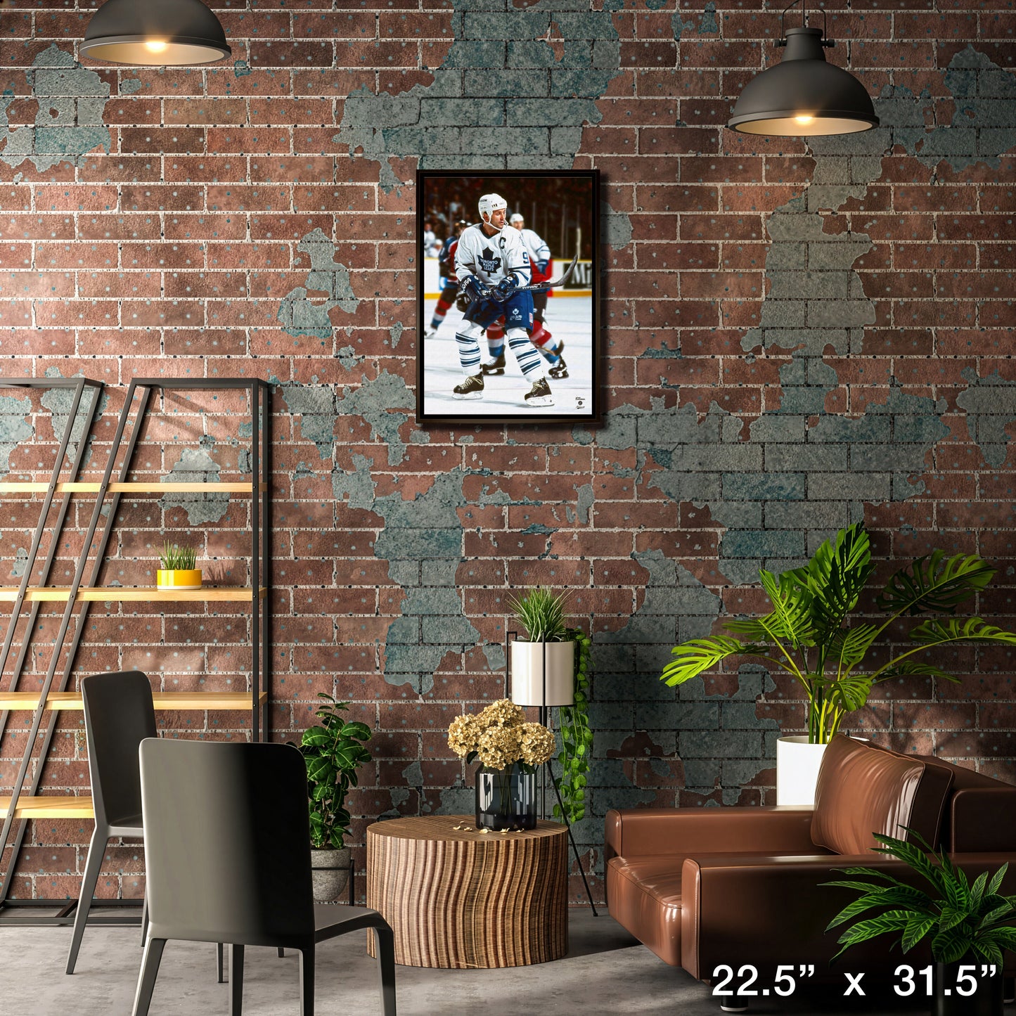 Doug Gilmour 20x29 Framed Canvas Maple Leafs Action-V