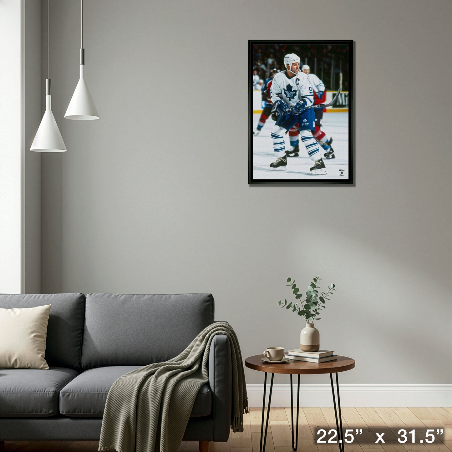 Doug Gilmour 20x29 Framed Canvas Maple Leafs Action-V