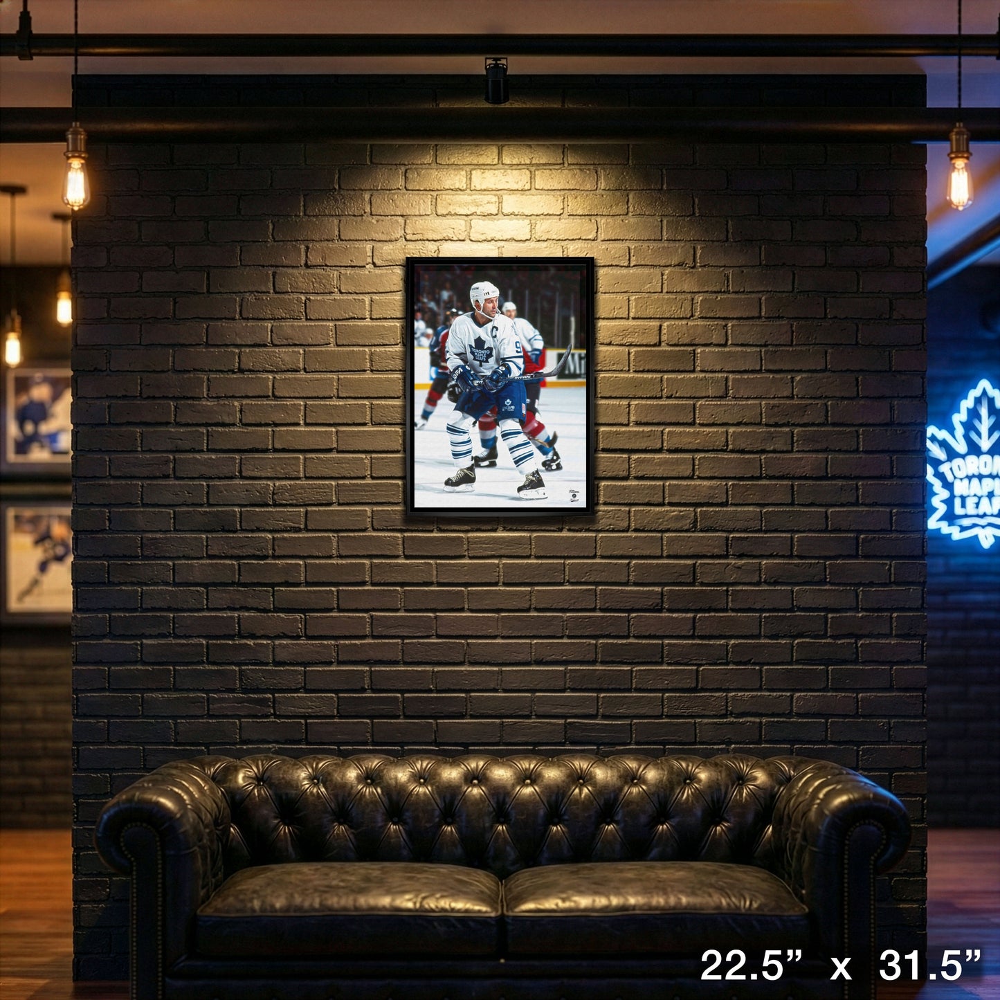 Doug Gilmour 20x29 Framed Canvas Maple Leafs Action-V