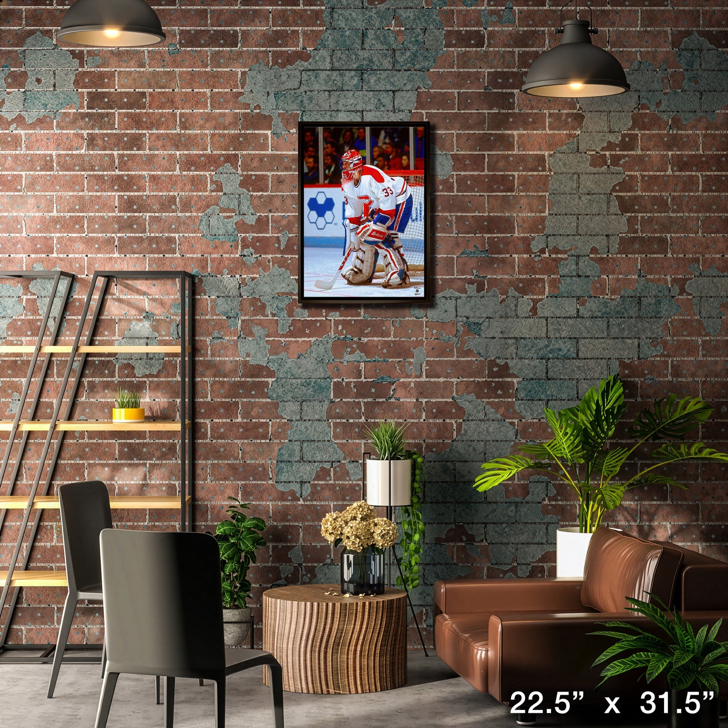 Patrick Roy 20x29 Framed Canvas Canadiens Action-V