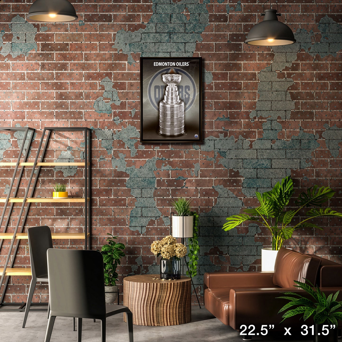 Edmonton Oilers Unsigned 20x29 Framed Canvas Stanley Cup