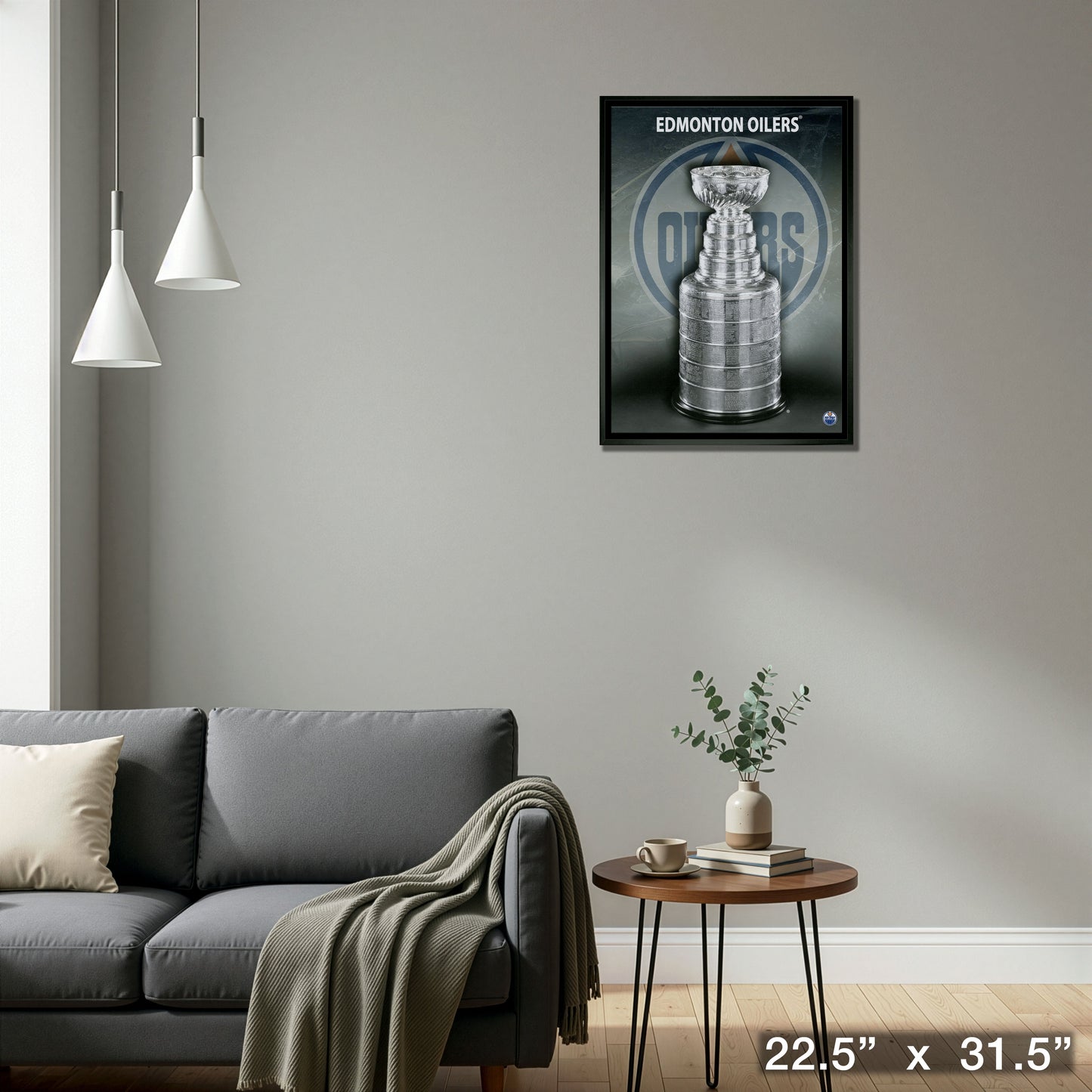 Edmonton Oilers Unsigned 20x29 Framed Canvas Stanley Cup