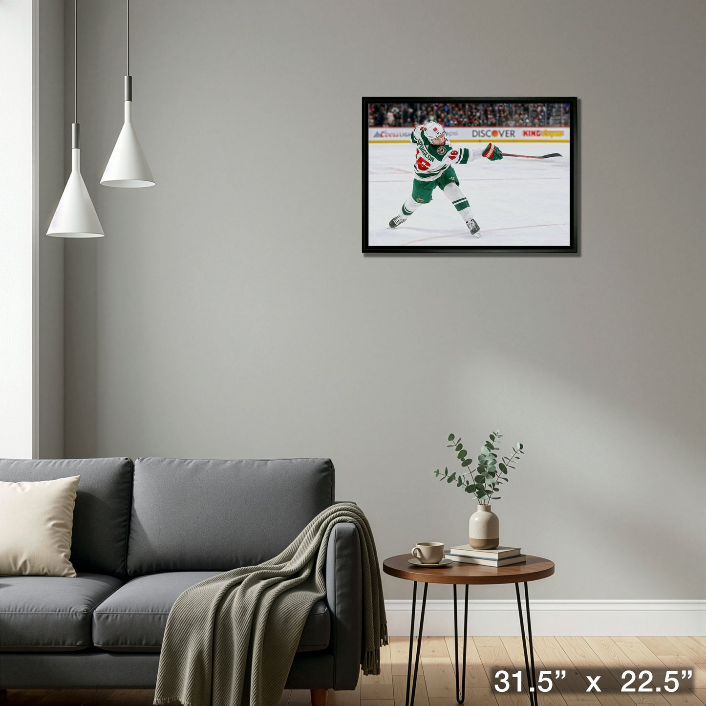 Jared Spurgeon 20x29 Framed Canvas Wild Shooting-H