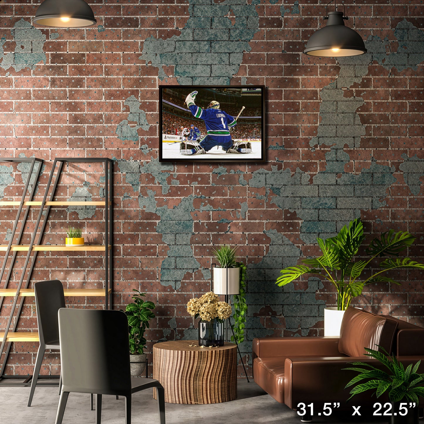 Roberto Luongo 20x29 Framed Canvas Canucks Glove Save-H