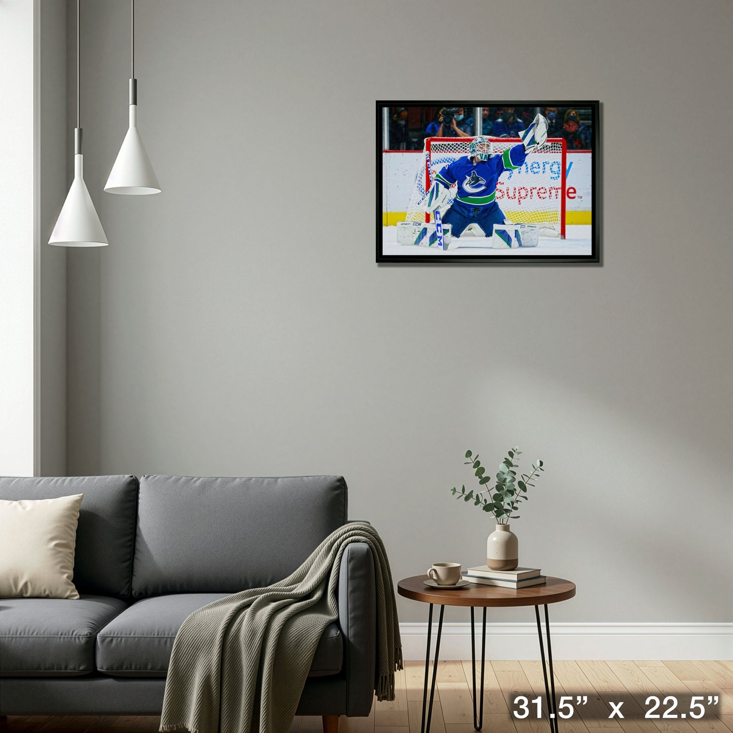 Thatcher Demko 20x29 Framed Canvas Canucks Glove Save-H