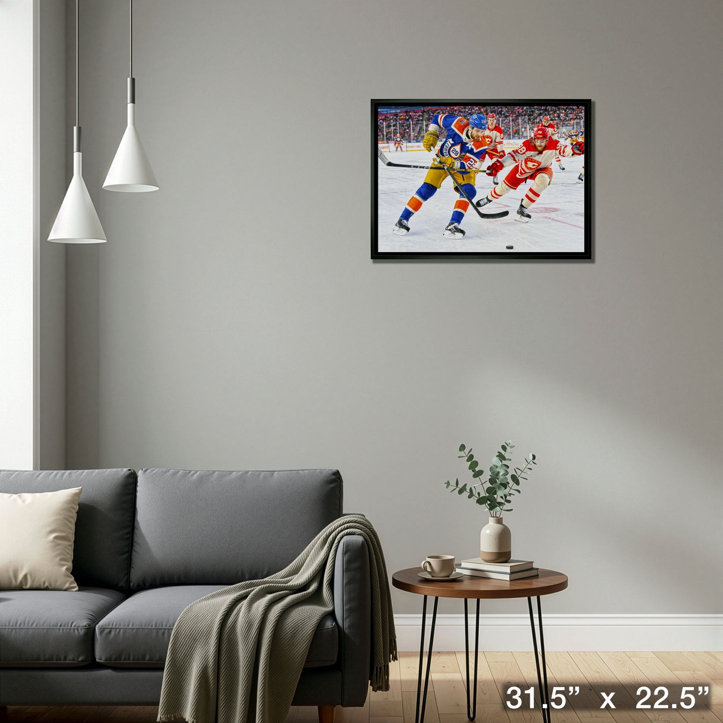 Leon Draisaitl Framed 20x29 Canvas Oilers 2023 Heritage Classic-H