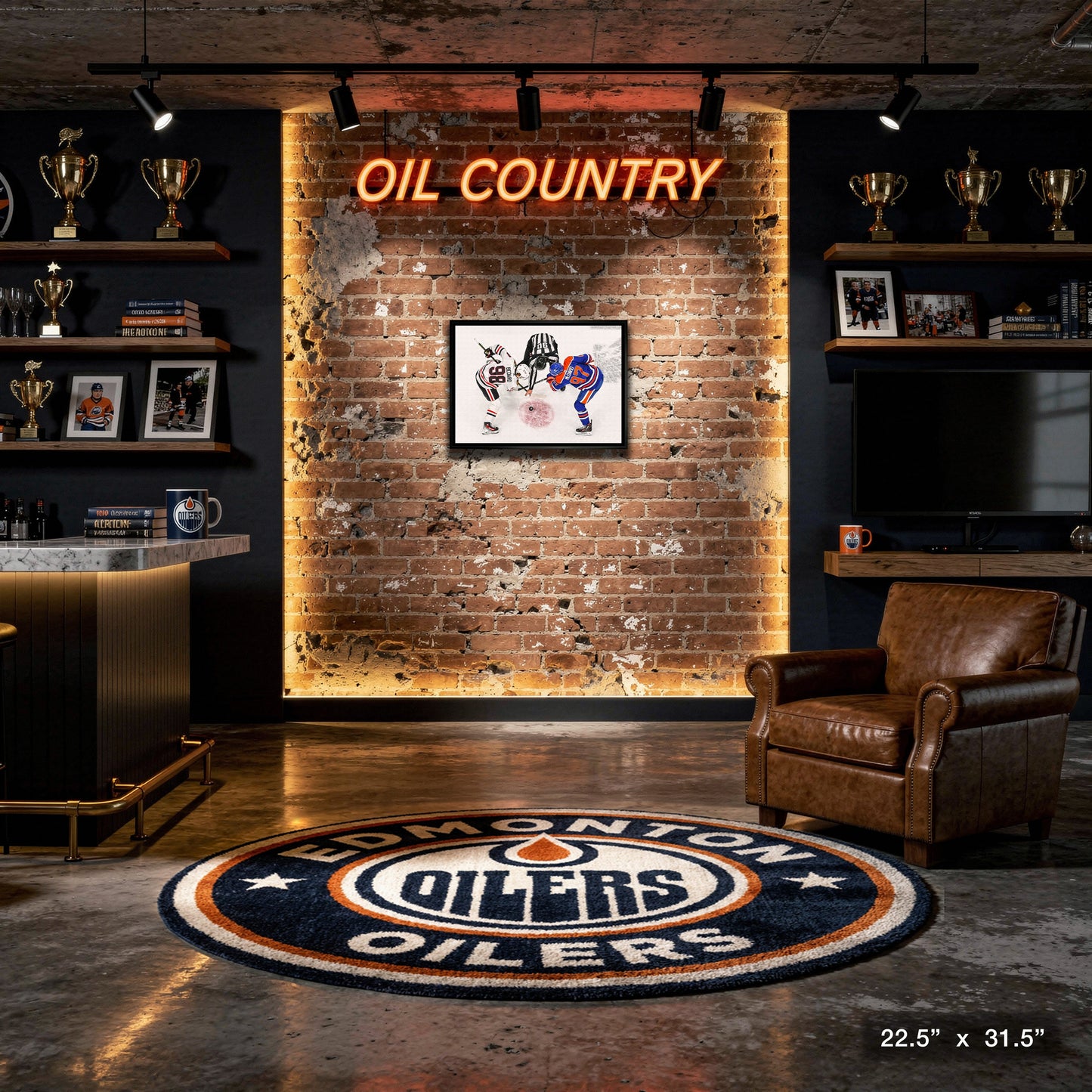 Connor Bedard and Connor McDavid 20x29 Framed Canvas Blackhawks