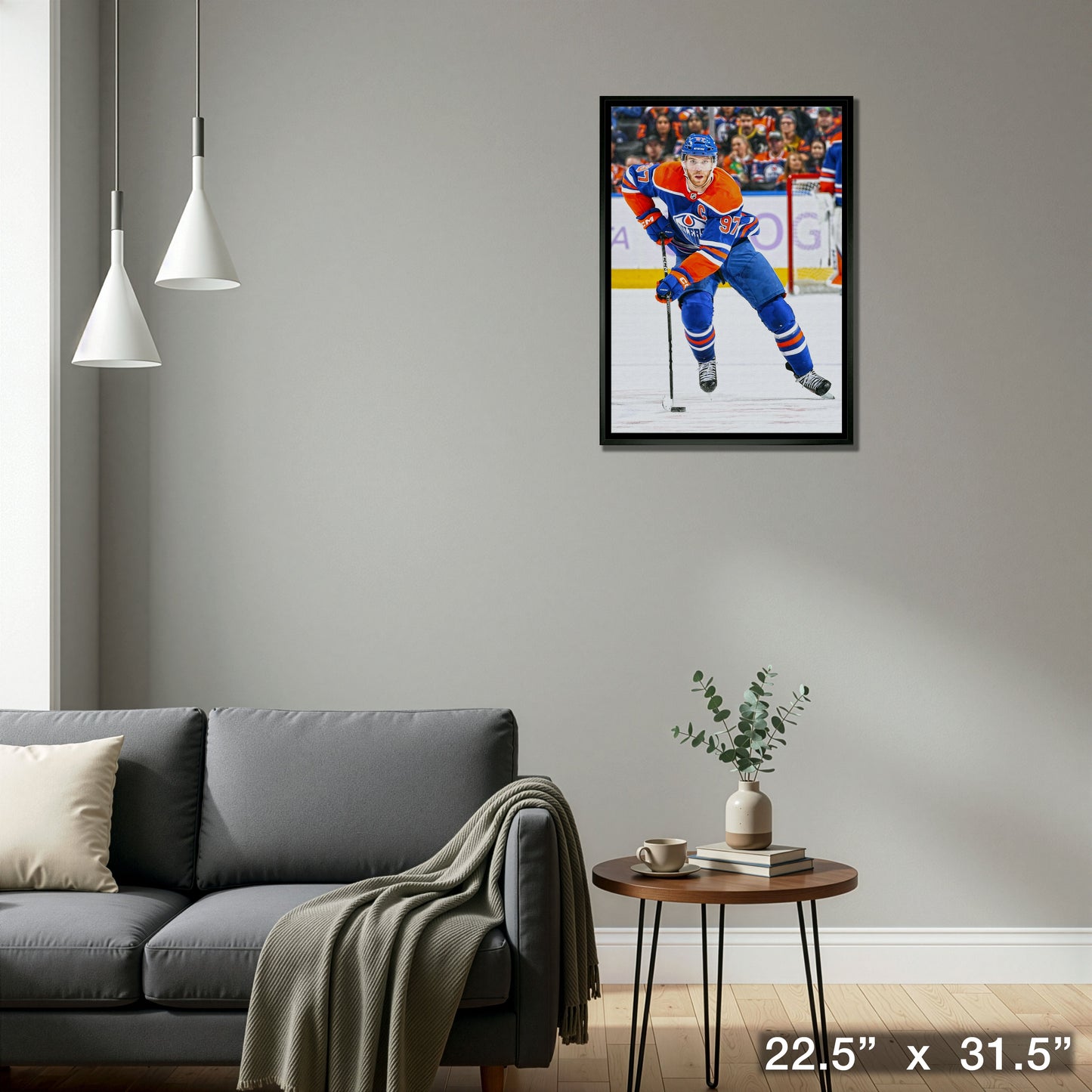 Connor McDavid Framed 20x29 Canvas Oilers Action-V