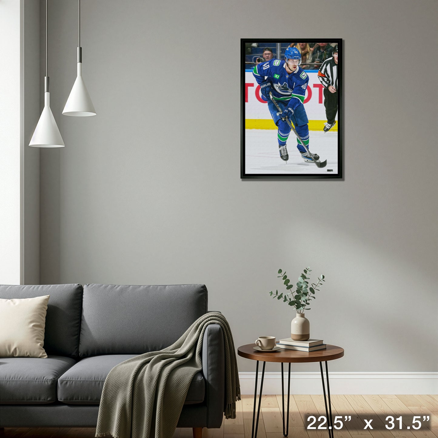 Elias Pettersson Framed 20x29 Canvas Canucks Action-V