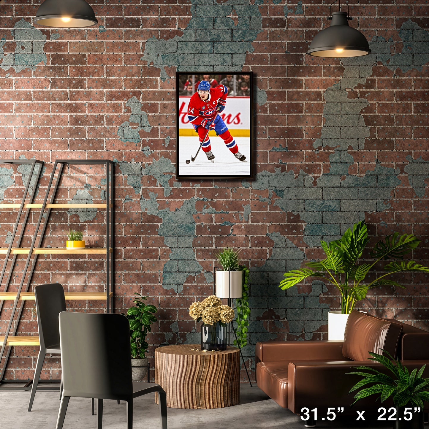 Nick Suzuki Framed 20x29 Canvas Canadiens Action-H