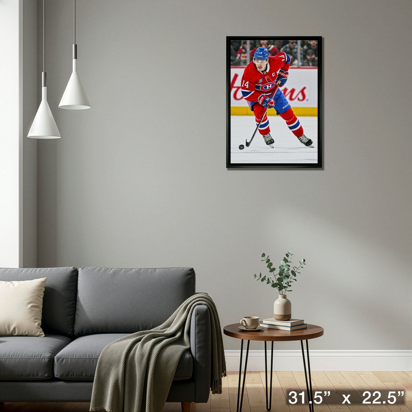 Nick Suzuki Framed 20x29 Canvas Canadiens Action-H
