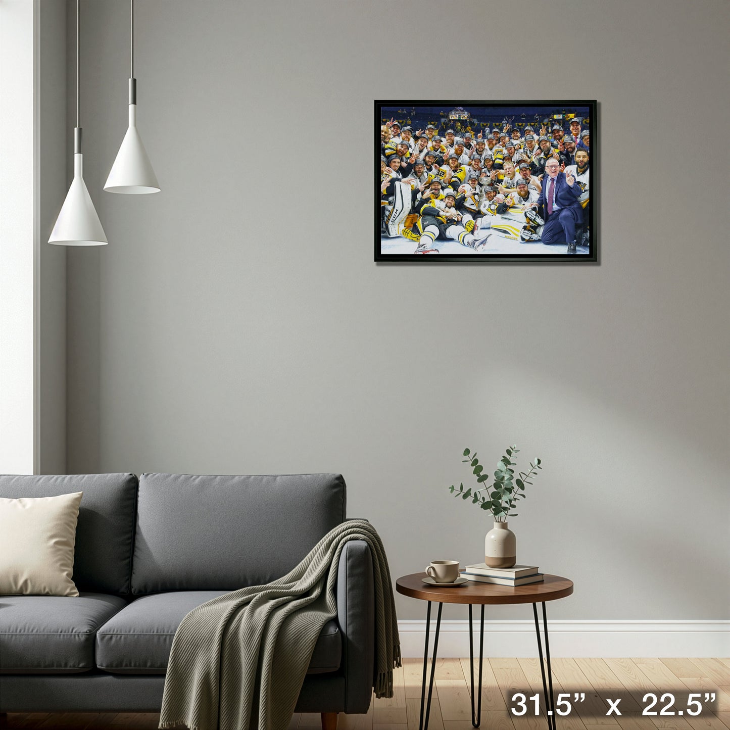 Pittsburgh Penguins 20x29 Framed Canvas 2017 Stanley Cup