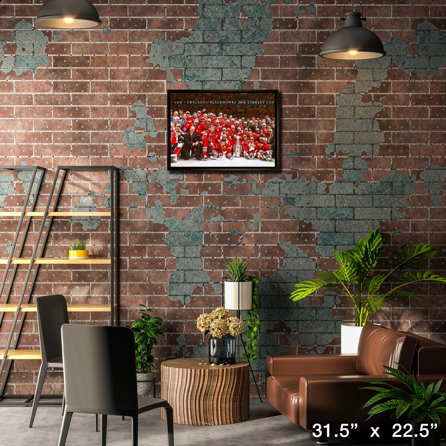 Chicago Blackhawks 20x29 Framed Canvas 2015 Stanley Cup