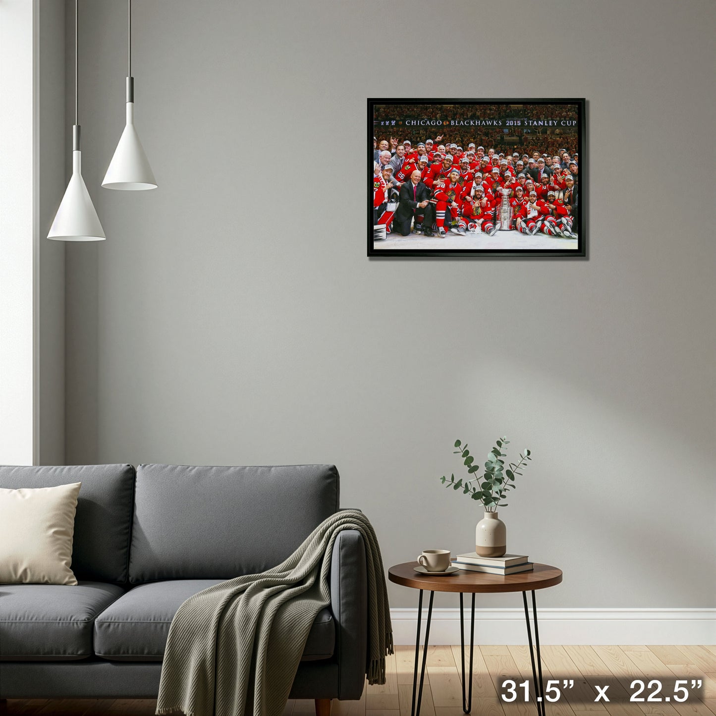 Chicago Blackhawks 20x29 Framed Canvas 2015 Stanley Cup