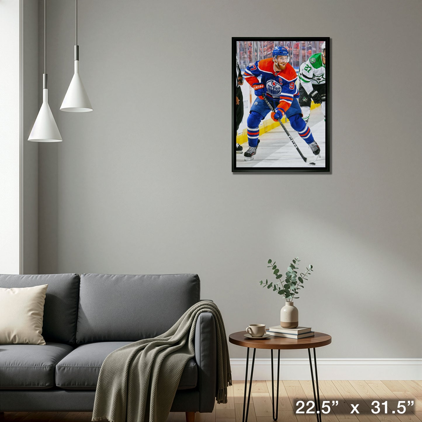 Connor McDavid 20x29 Framed Canvas Oilers Action-V