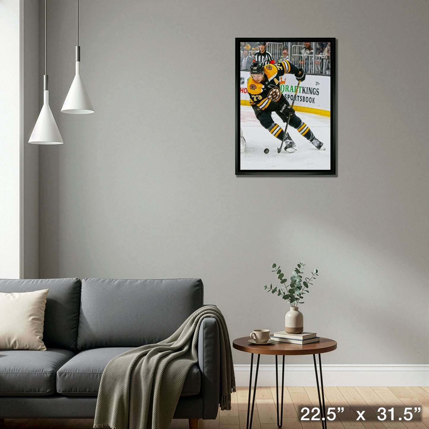 Charlie McAvoy 20x29 Framed Canvas Boston Bruins