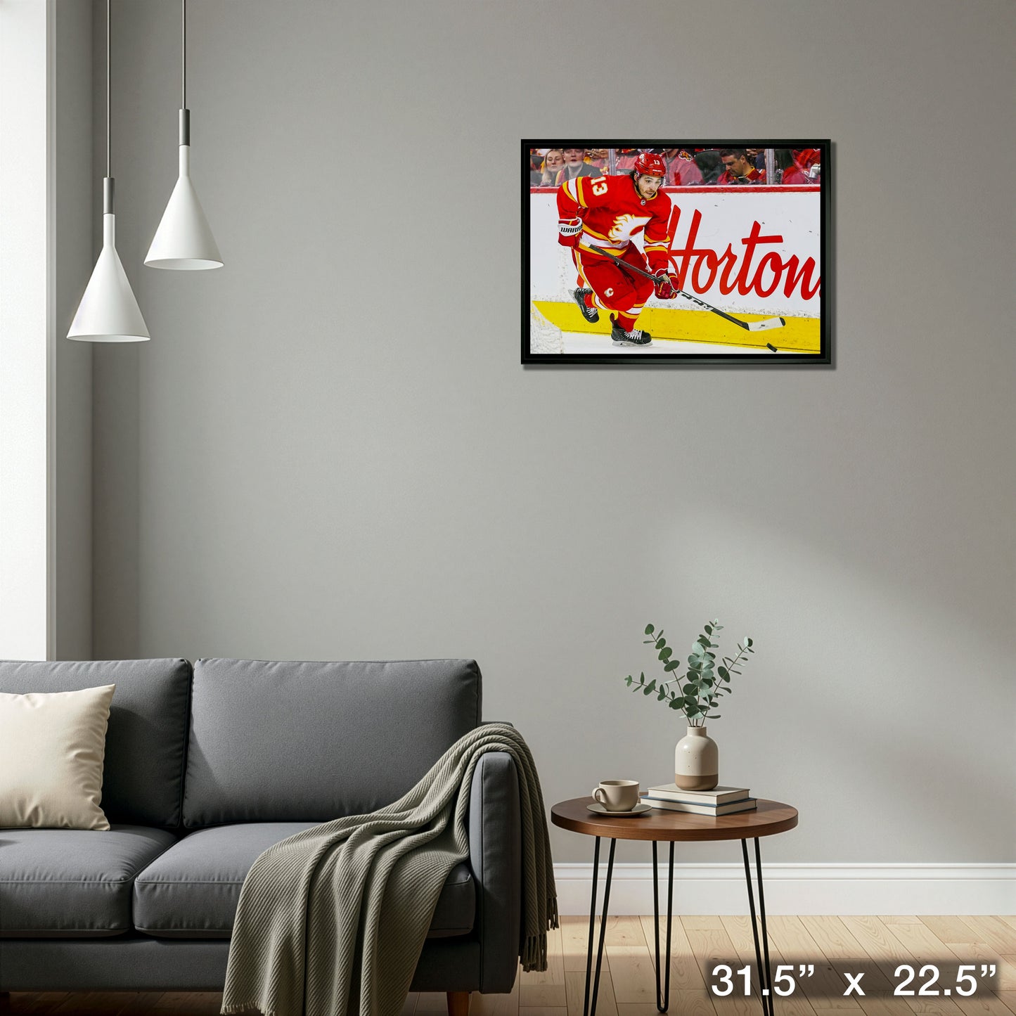 Johnny Gaudreau 20x29 Framed Canvas Calgary Flames