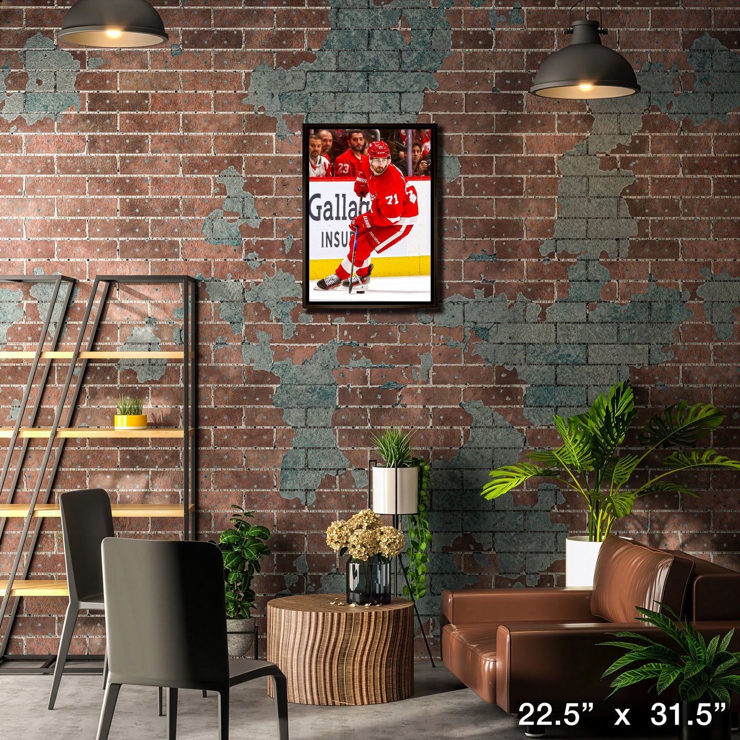 Dylan Larkin 20x29 Framed Canvas Detroit Red Wings