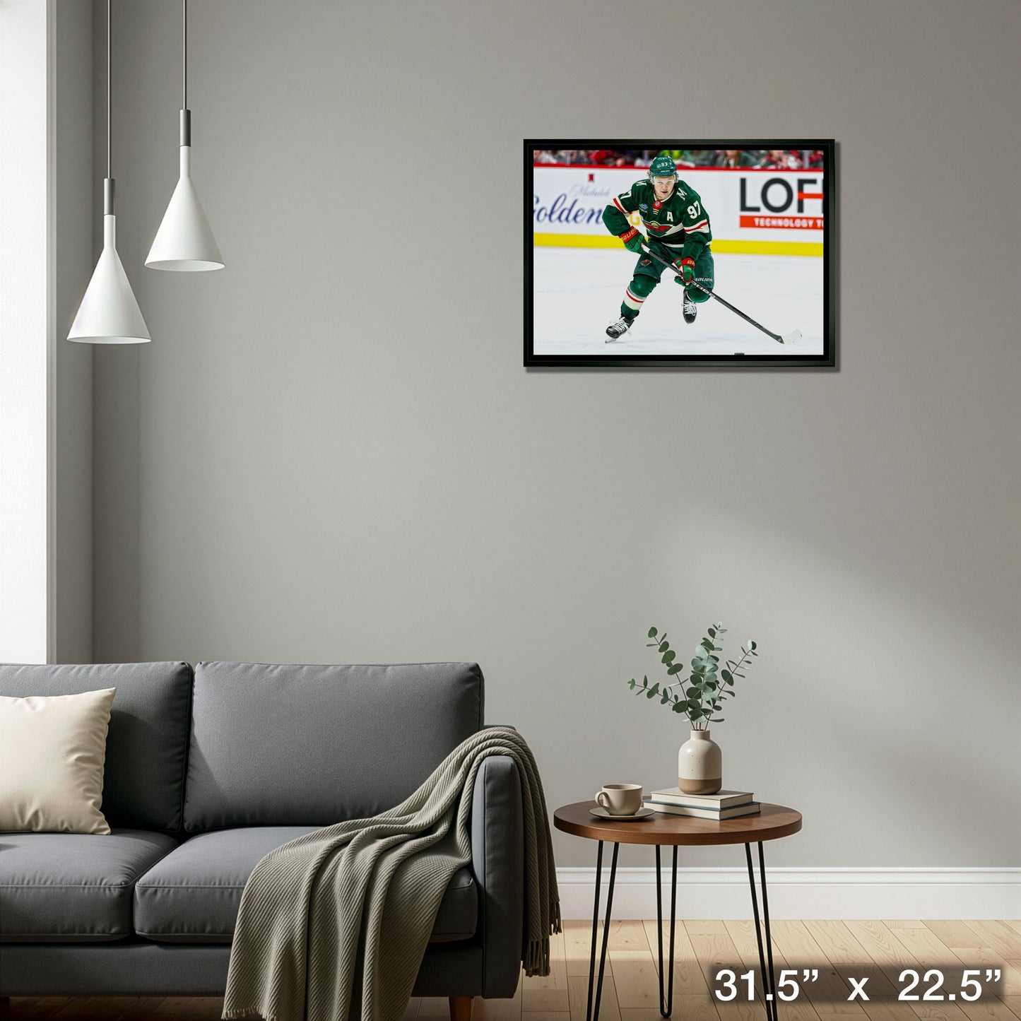 Kirill Kaprizov 20x29 Framed Canvas Minnesota Wild