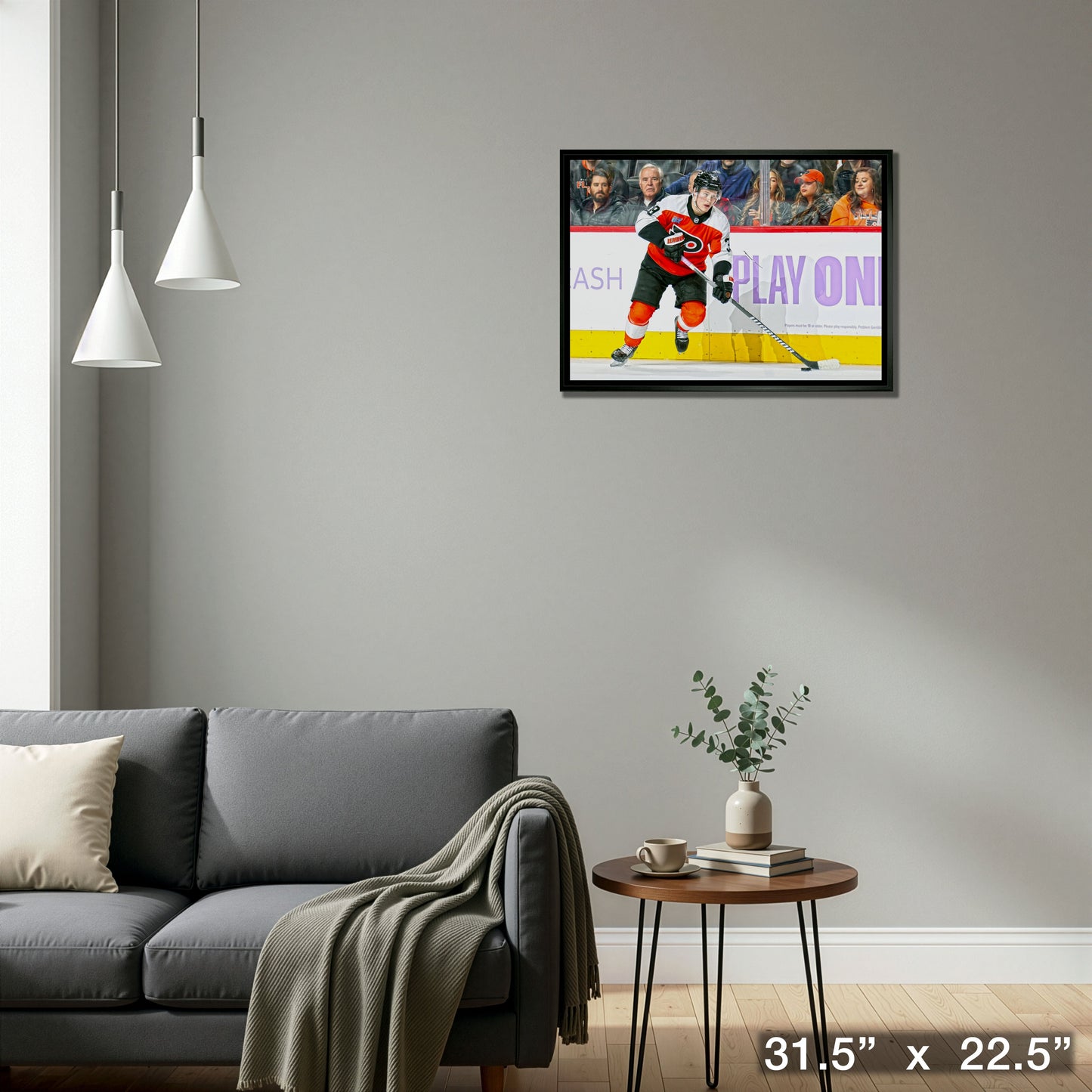 Matvei Michkov 20x29 Framed Canvas Philadelphia Flyers