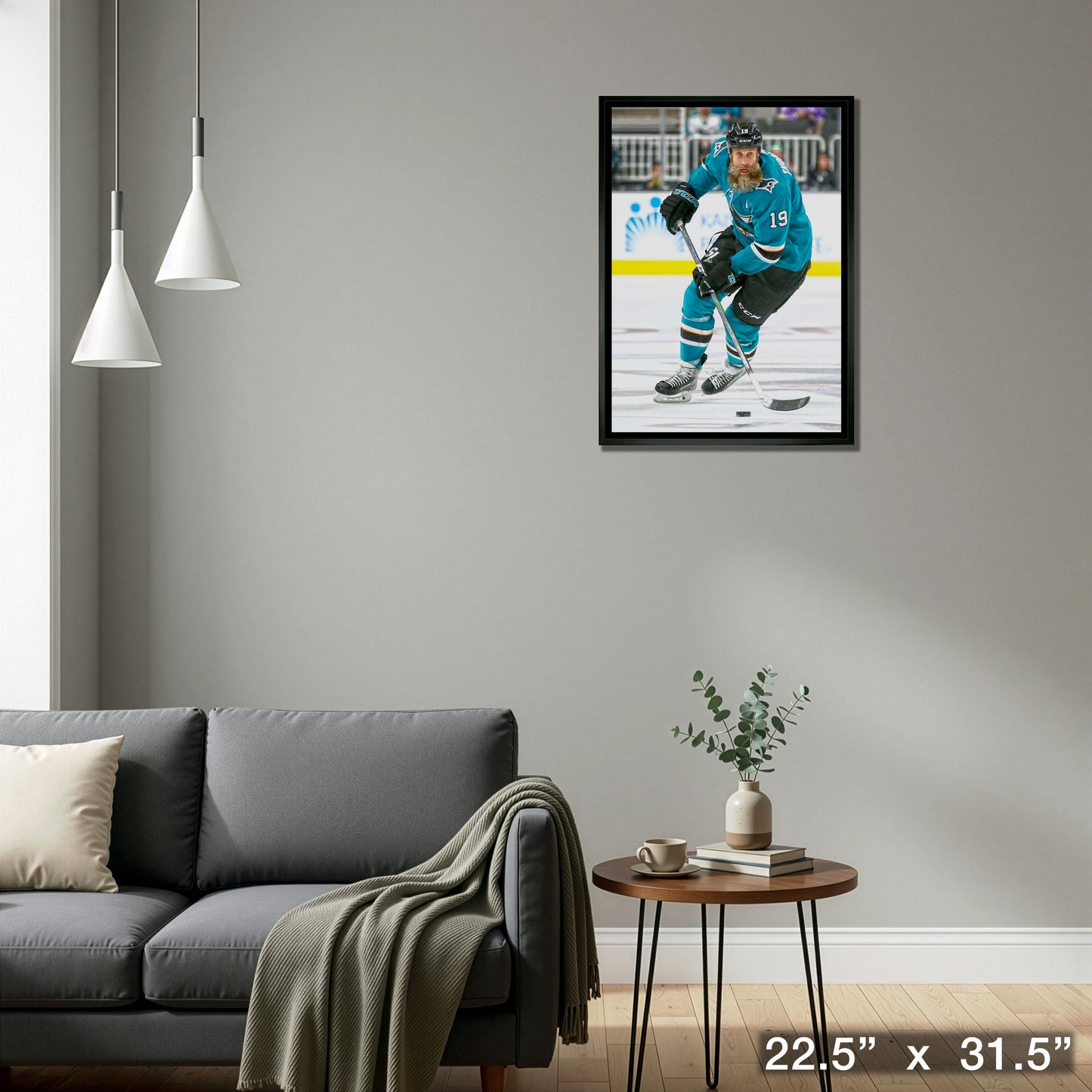 Joe Thornton 20x29 Framed Canvas San Jose Sharks