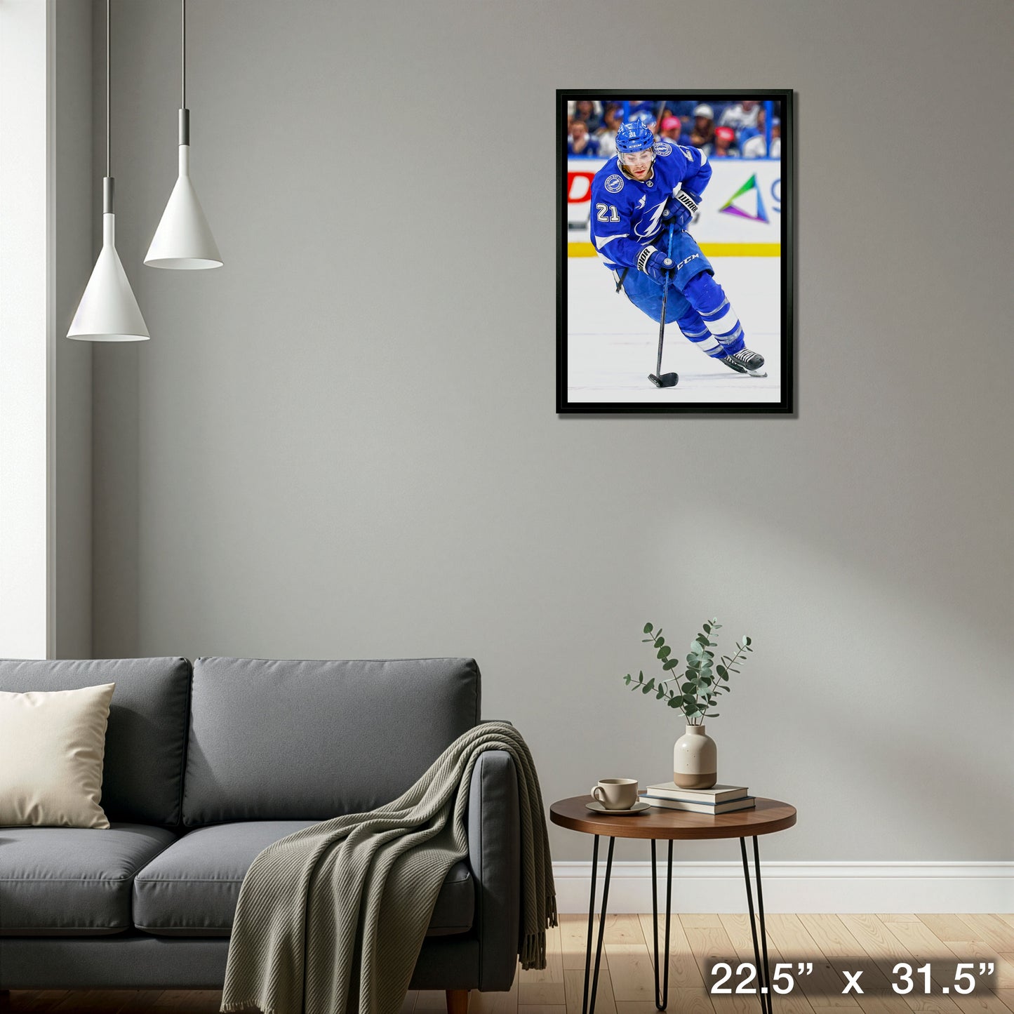 Brayden Point 20x29 Framed Canvas Tampa Bay Lightning
