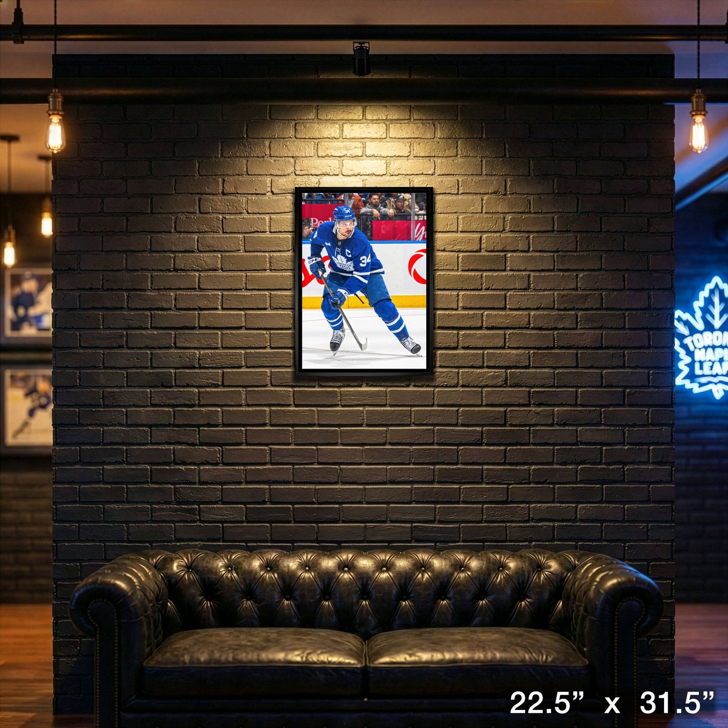 Auston Matthews 20x29 Framed Canvas Toronto Maple Leafs