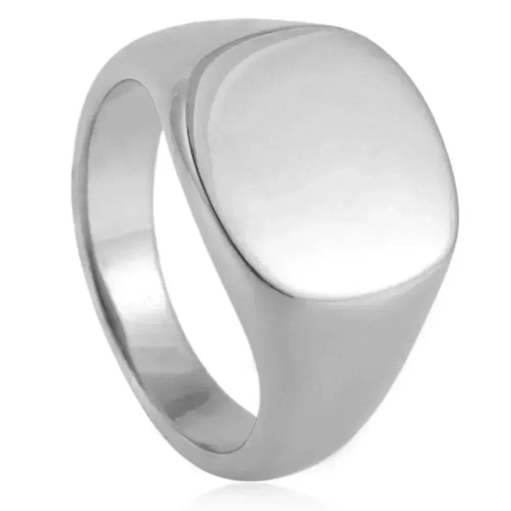 European And American Style Minimalist Titanium Steel Smooth Seal Ring for Men and Women - Velora