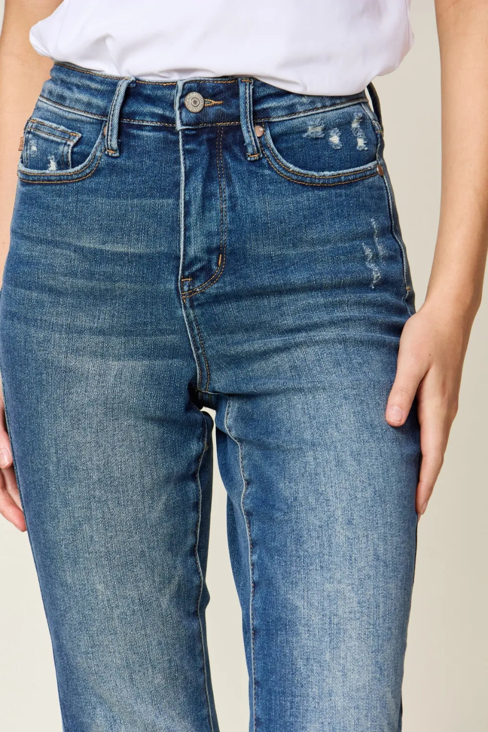 Judy Blue Full Size Tummy Control High Waist Slim Jeans - Velora