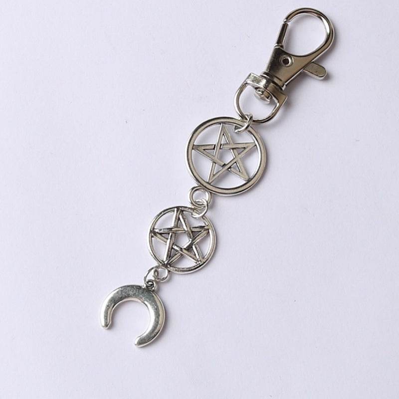 Crescent Alloy Keychain Pentagrammoon - Velora