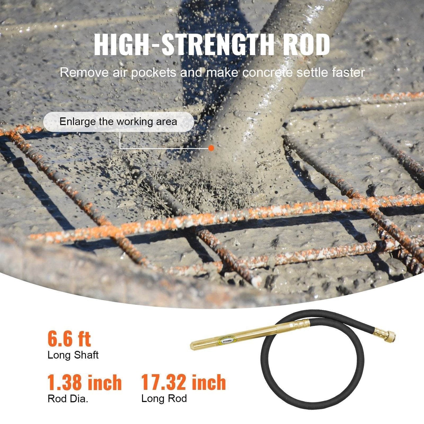Handheld Concrete Vibrator, 800W Electric Vibrator 13000 VPM