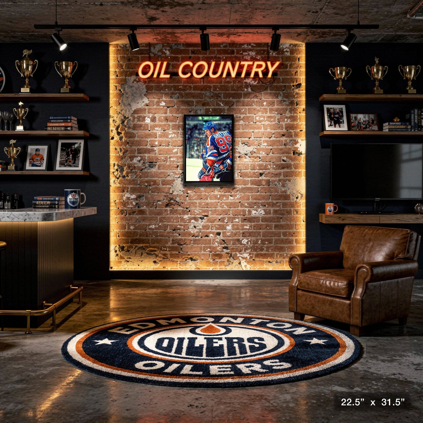 Wayne Gretzky Edmonton Oilers Framed 20x29 Jumping Over Bench Canvas