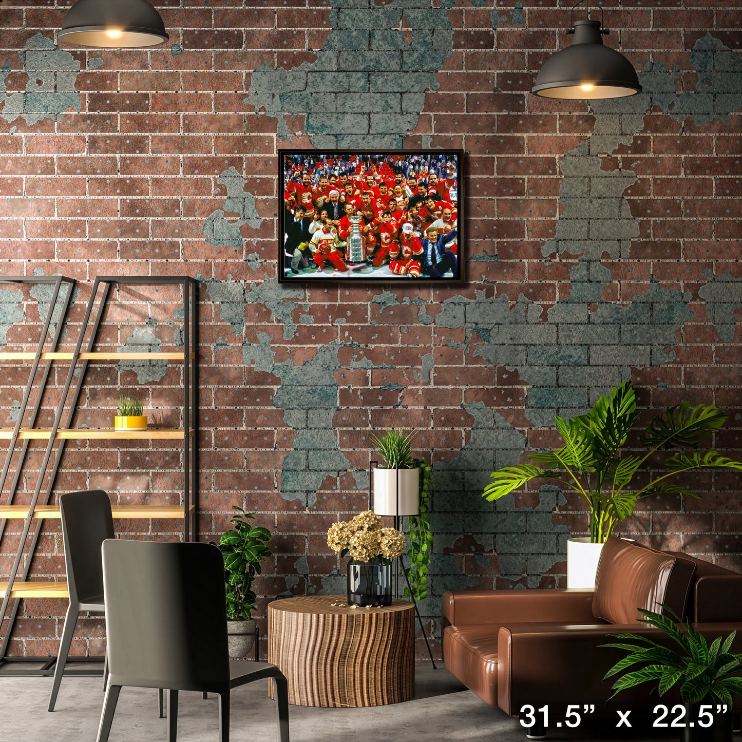 Calgary Flames 20x29 Framed Canvas 1989 Cup Celebration