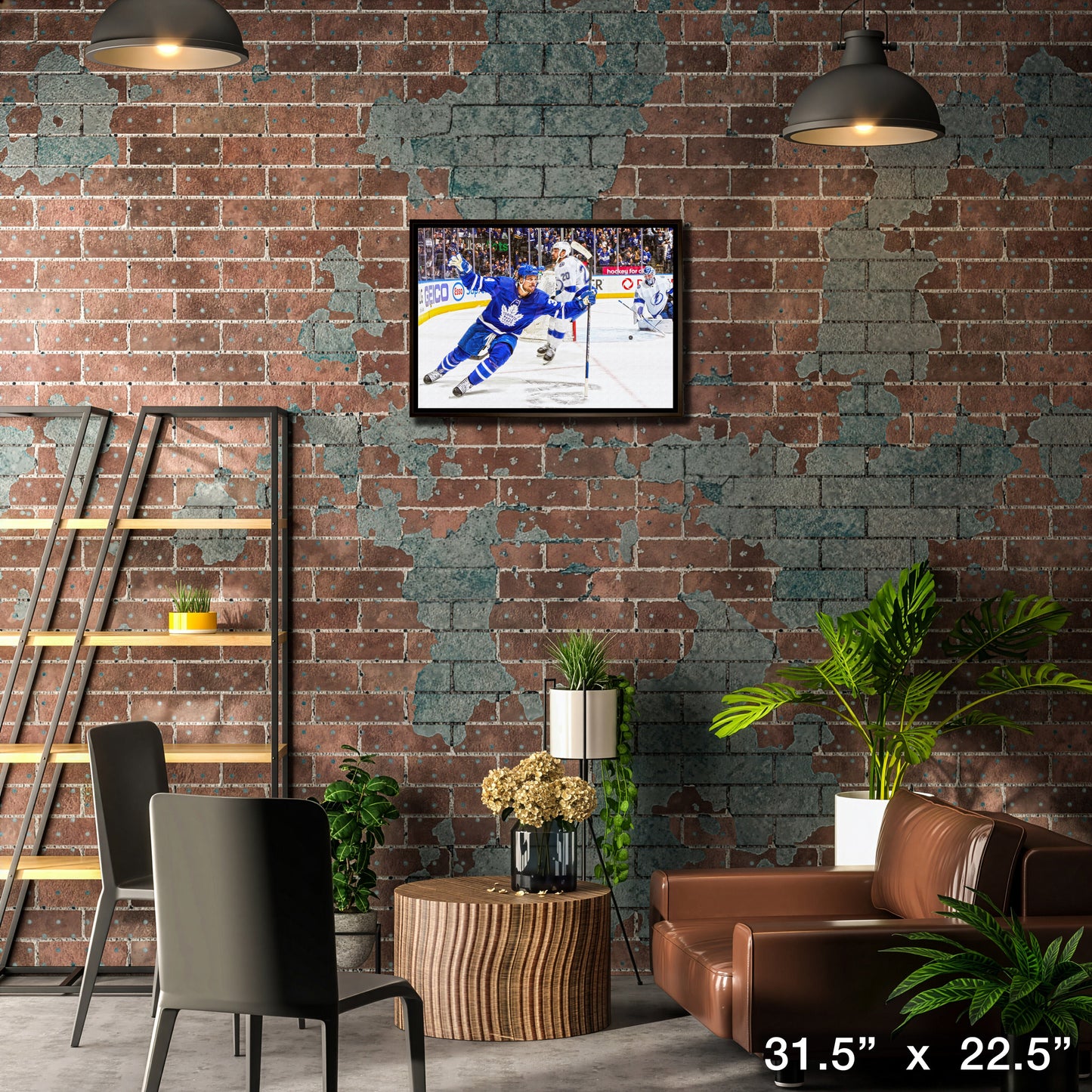 Auston Matthews Toronto Maple Leafs Framed 20x29 Celebration Canvas