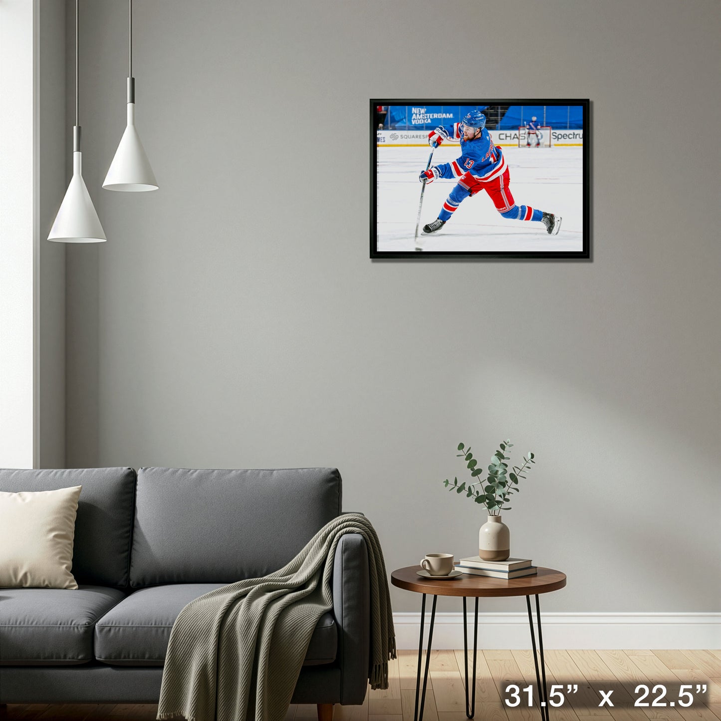Alexis Lafreniere New York Rangers Framed 20x29 Shooting Canvas