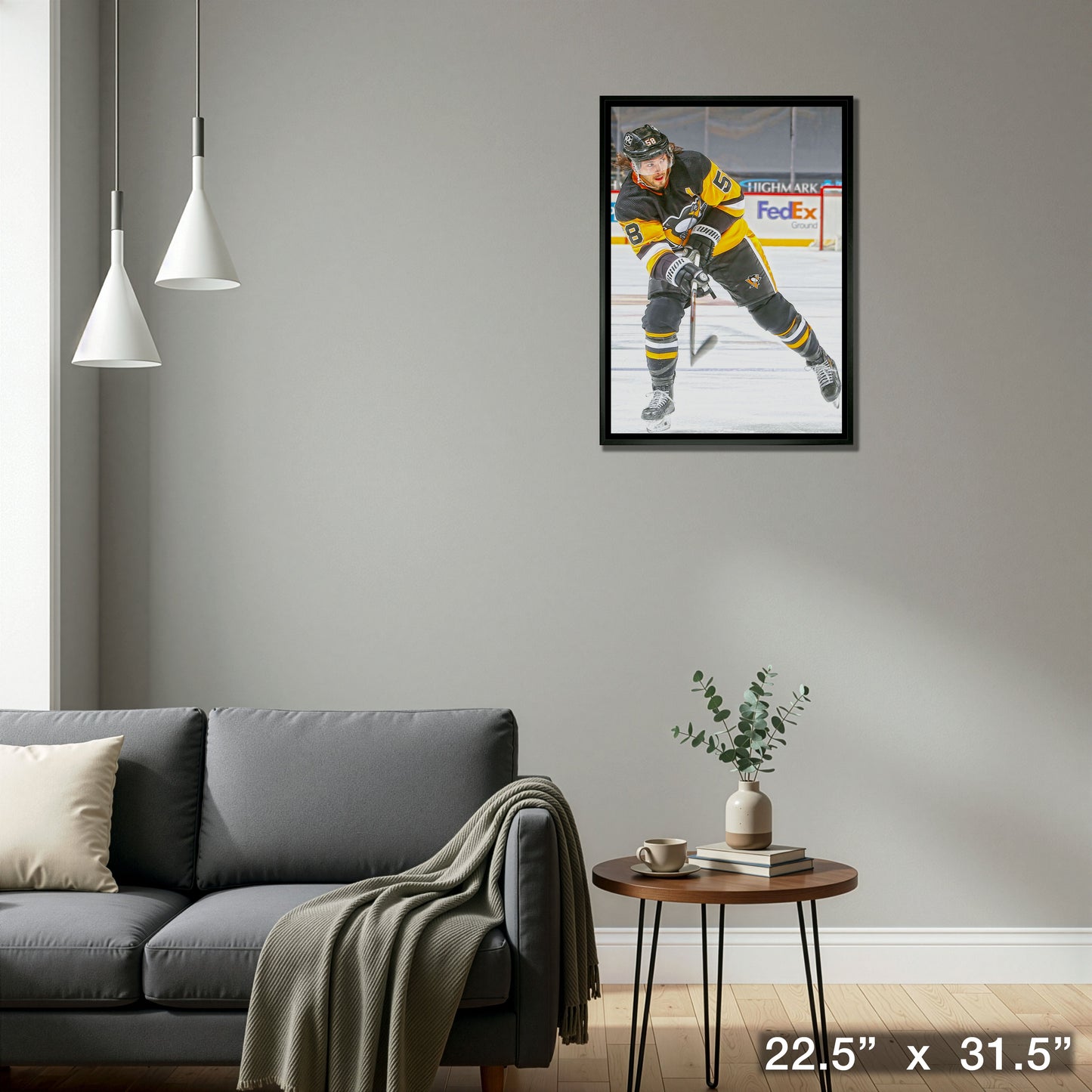Kris Letang Pittsburgh Penguins Framed 20x29 Shooting Canvas
