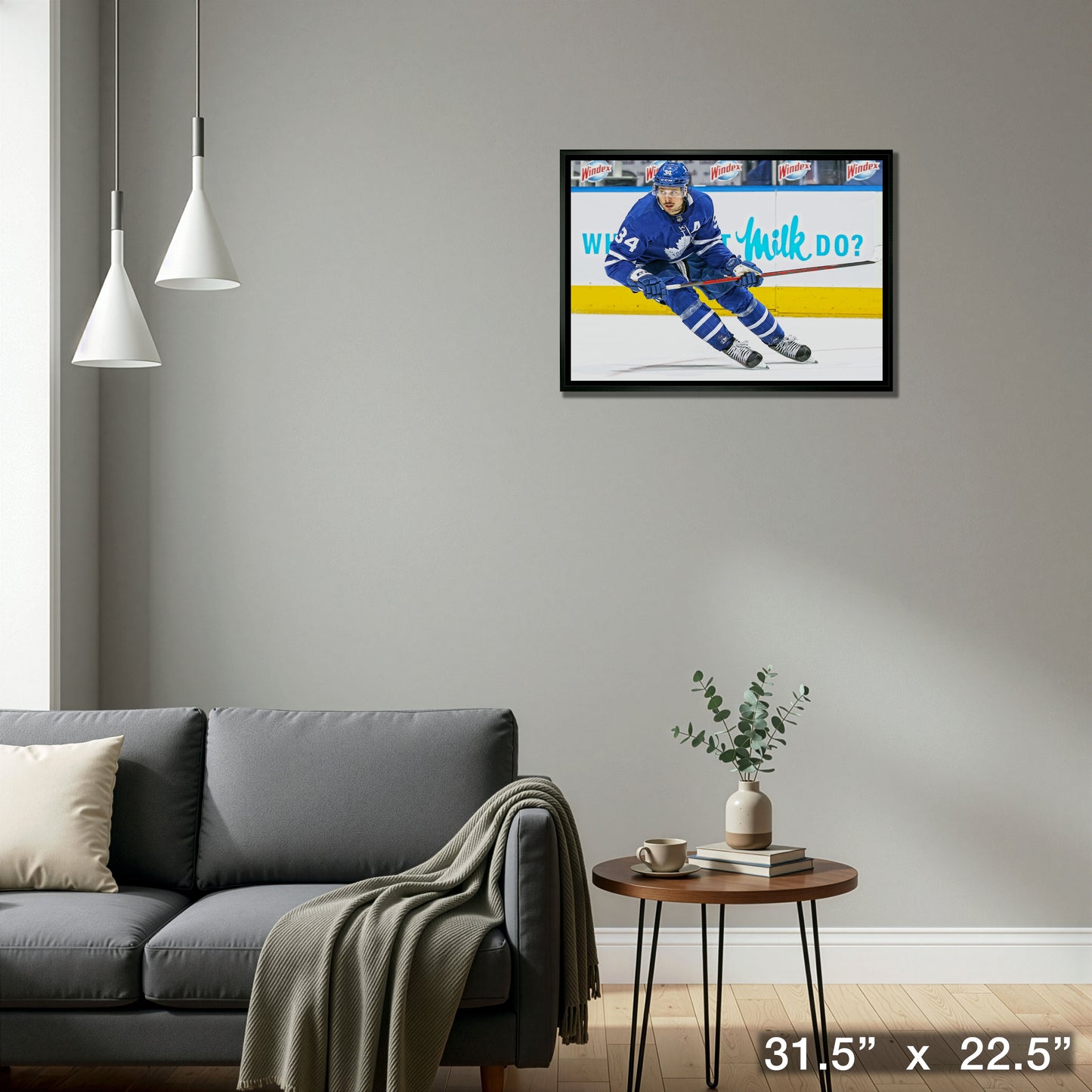 Auston Matthews Toronto Maple Leafs Framed 20x29 Skating Canvas