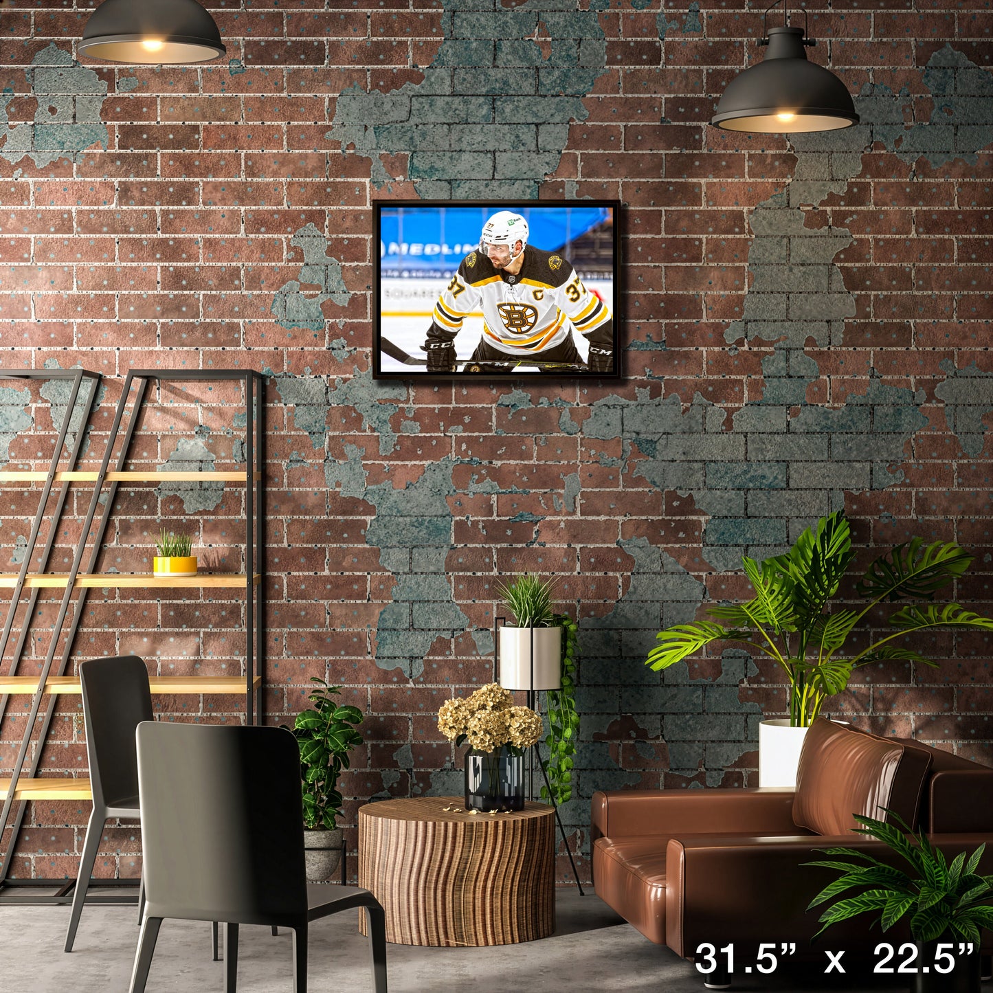 Patrice Bergeron Boston Bruins Framed 20x29 Face-Off Canvas