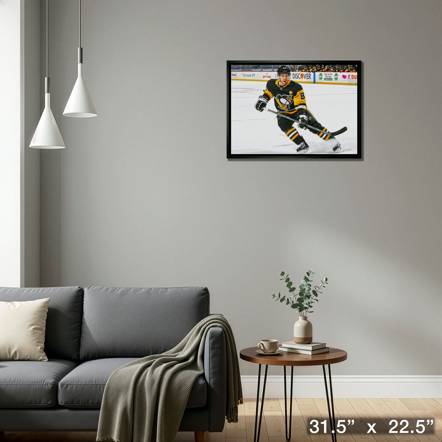 Sidney Crosby Pittsburgh Penguins Framed 20x29 Action Canvas