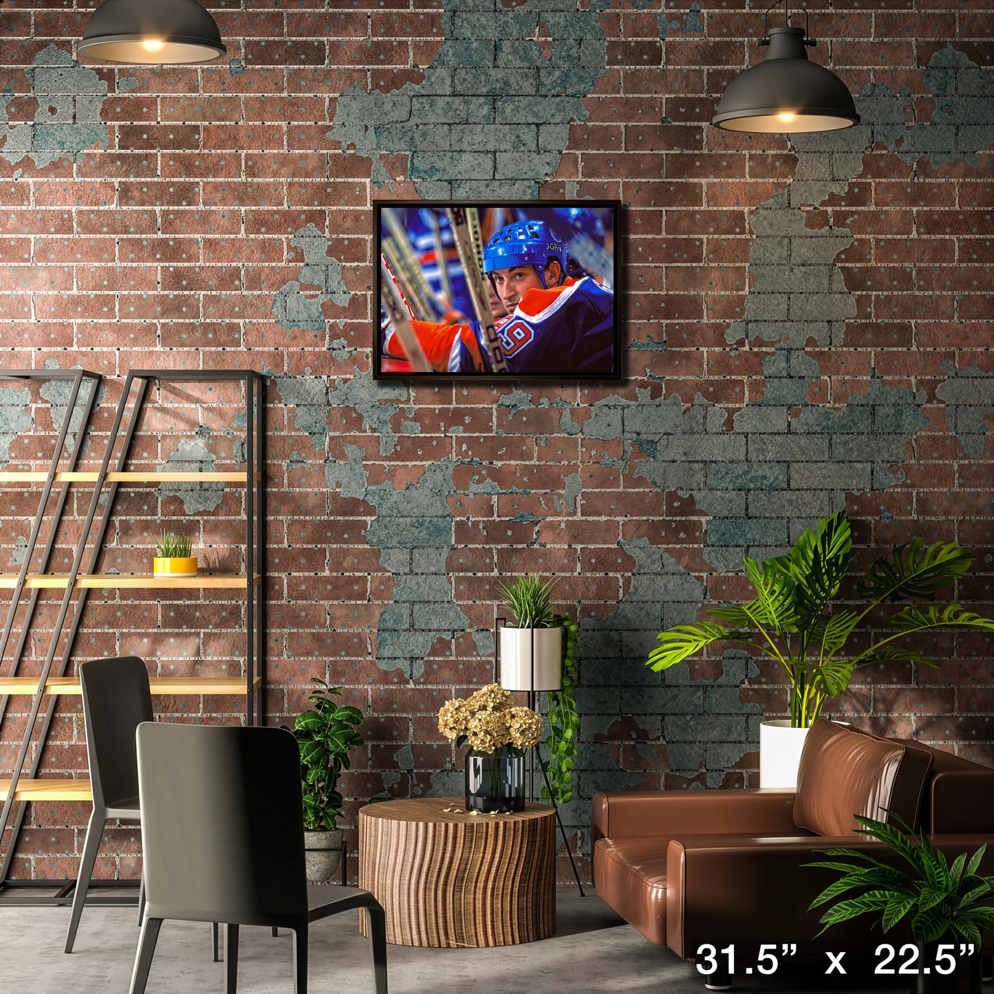 Wayne Gretzky Edmonton Oilers Framed 20x29 Bench Close-Up Canvas