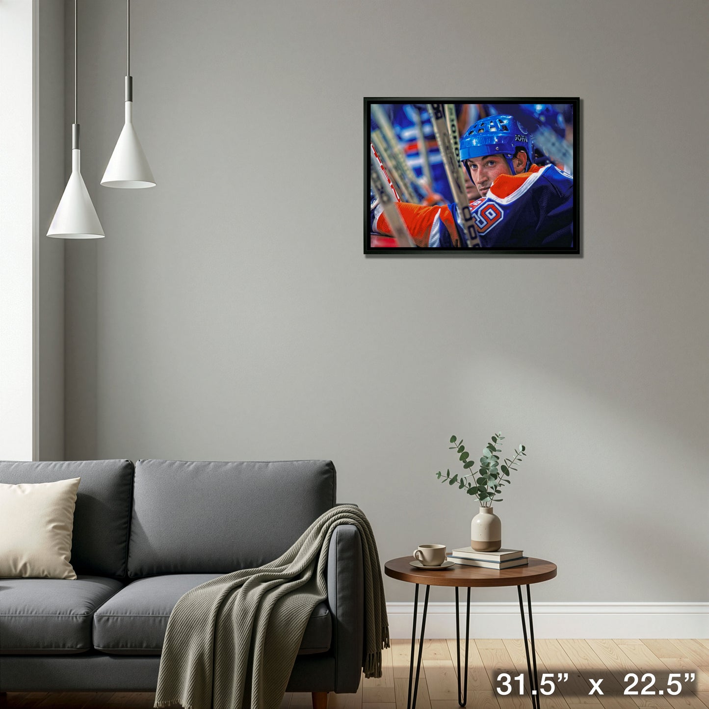 Wayne Gretzky Edmonton Oilers Framed 20x29 Bench Close-Up Canvas