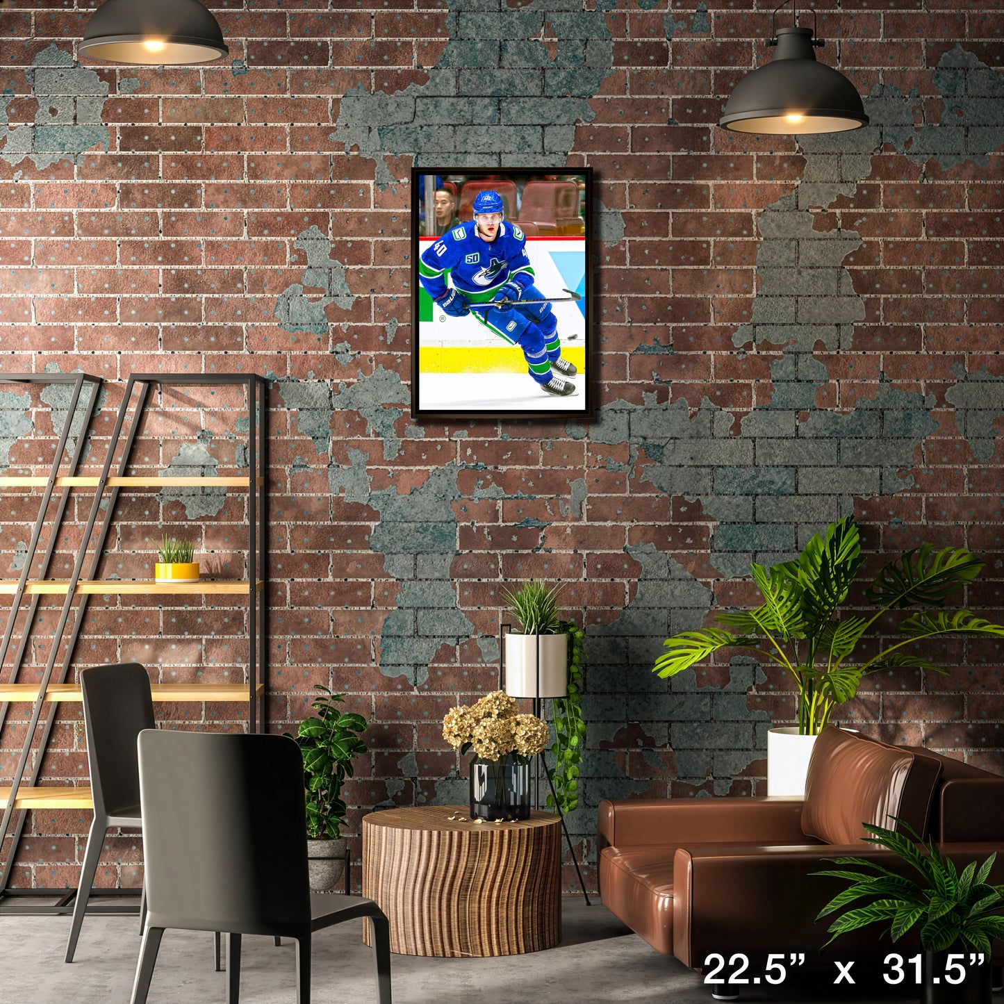 Elias Pettersson Vancouver Canucks Framed 20x29 Skating Canvas