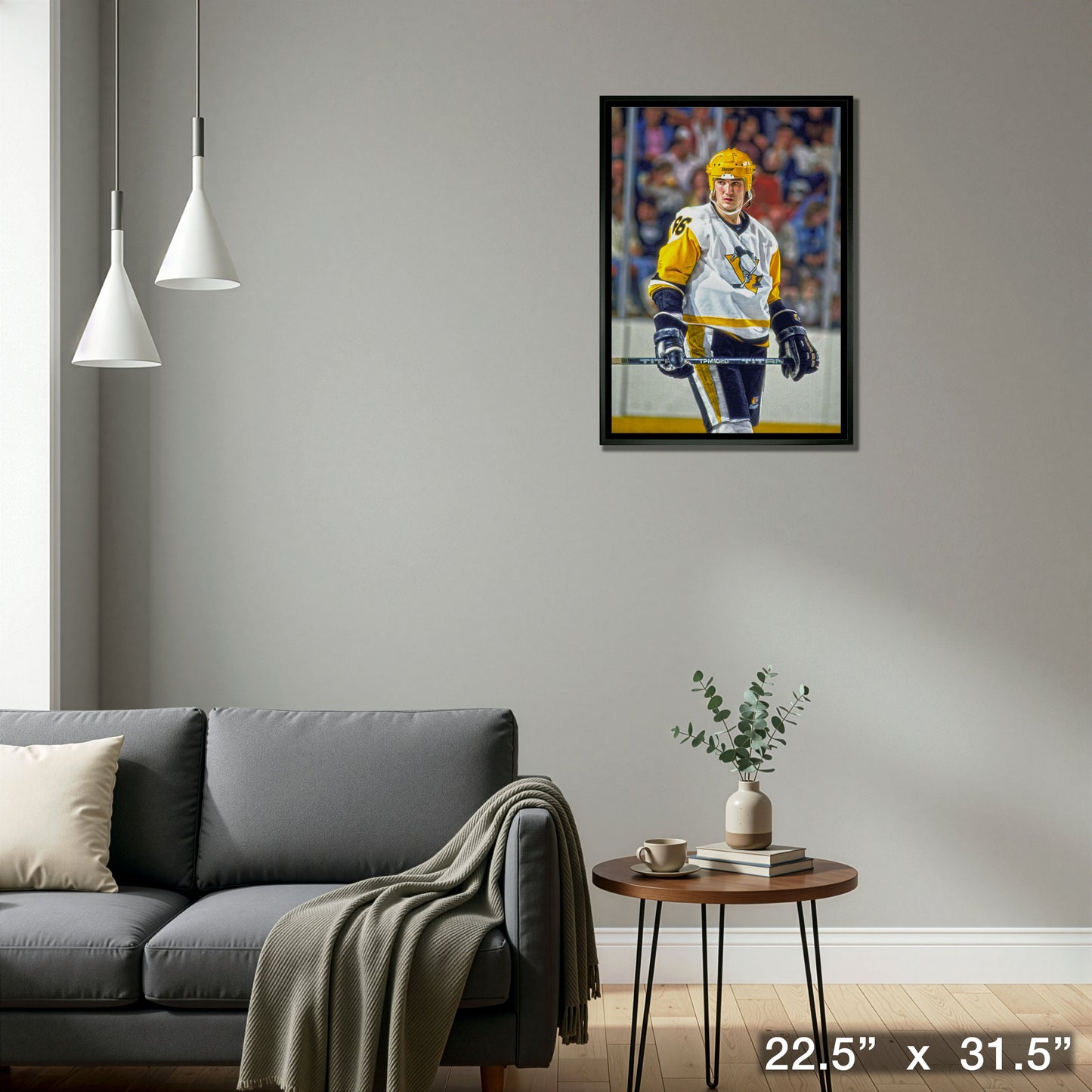 Mario Lemieux Pittsburgh Penguins Framed 20x29 Stare Canvas