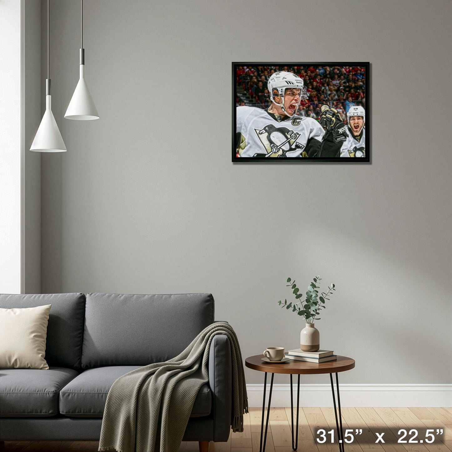 Sidney Crosby Pittsburgh Penguins Framed 20x29 Goal Celebration Close-Up Canvas
