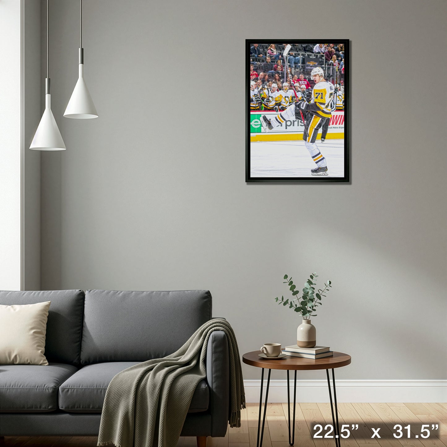 Evgeni Malkin Pittsburgh Penguins Framed 20x29 Goal Celebration Canvas