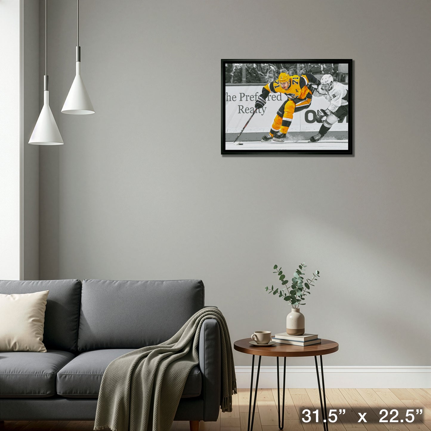 Evgeni Malkin Pittsburgh Penguins Framed 20x29 Skating with Puck Spotlight Canvas
